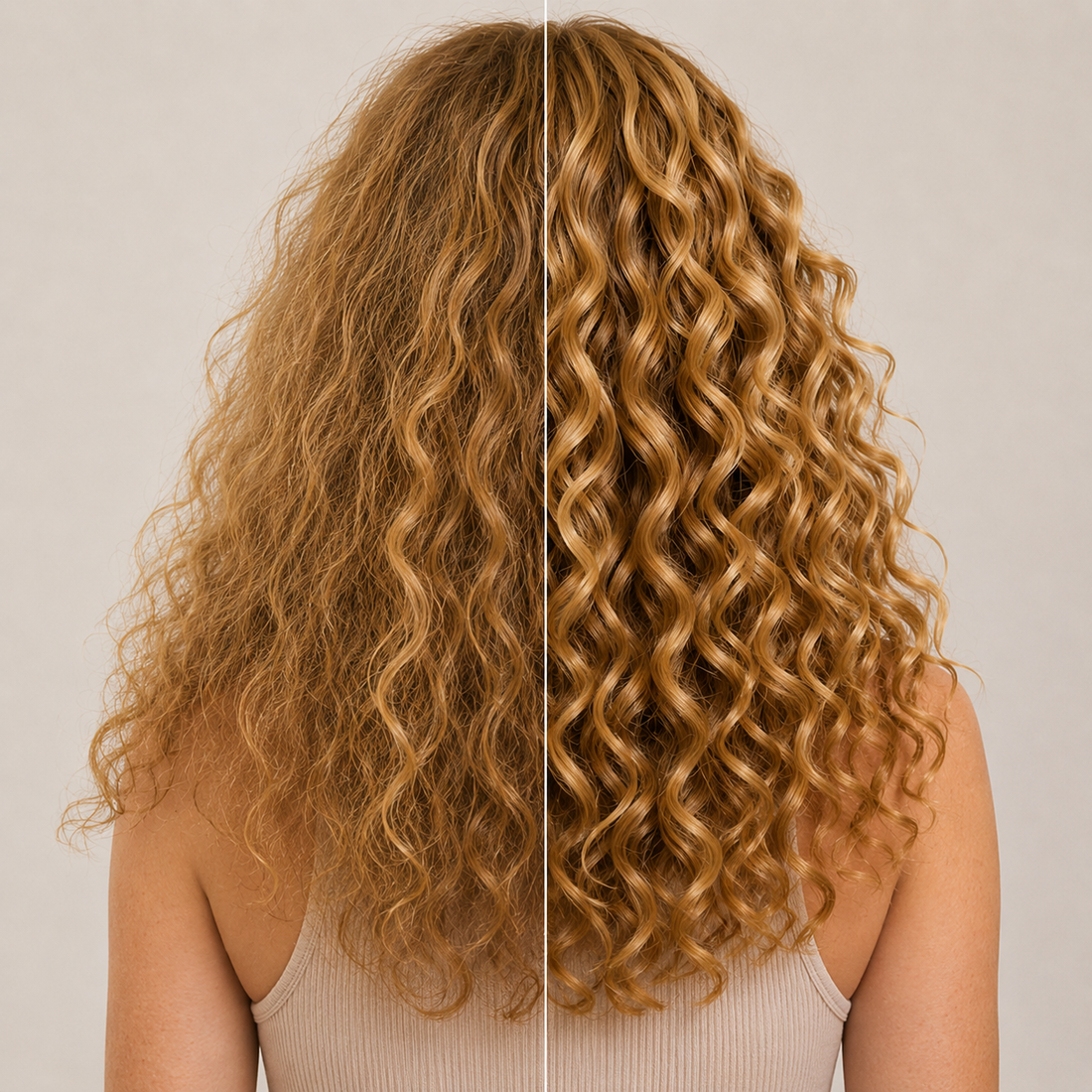 Go Curly routine result on frizzy hair